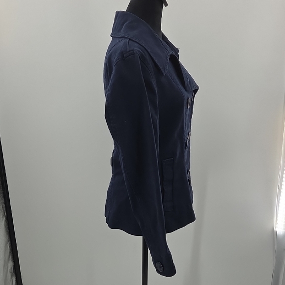 H&M Dark Blue Denim Pea Coat - Picture 11 of 15